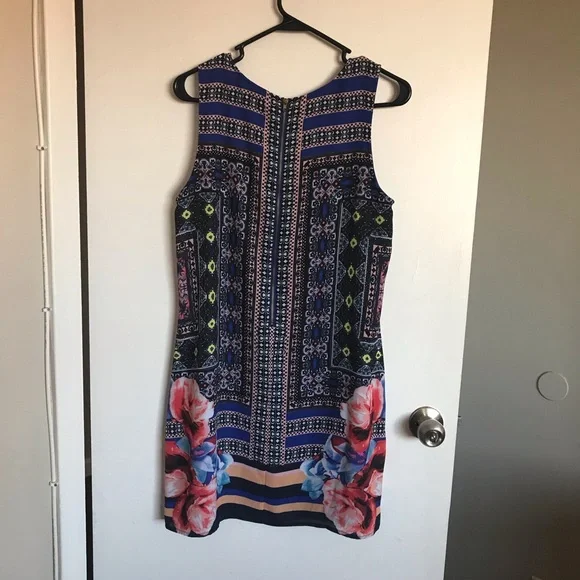 Willi Smith Casual Sleeveless Multicolor Zip Dress - Size 8 - Picture 5 of 8